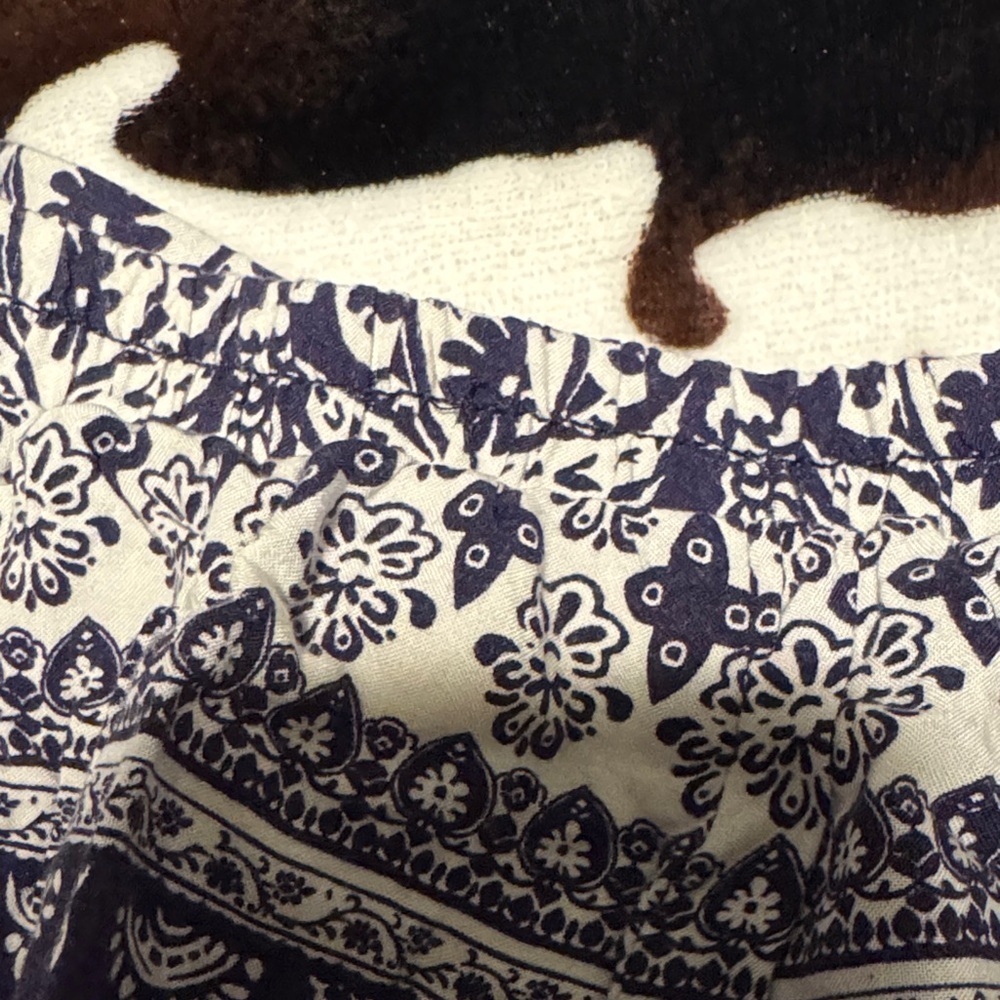 Mudd High Waist Navy and White Patterned Shorts - Picture 3 of 3